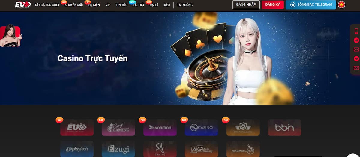 Chơi game Casino nhận thưởng lớn cùng EU9